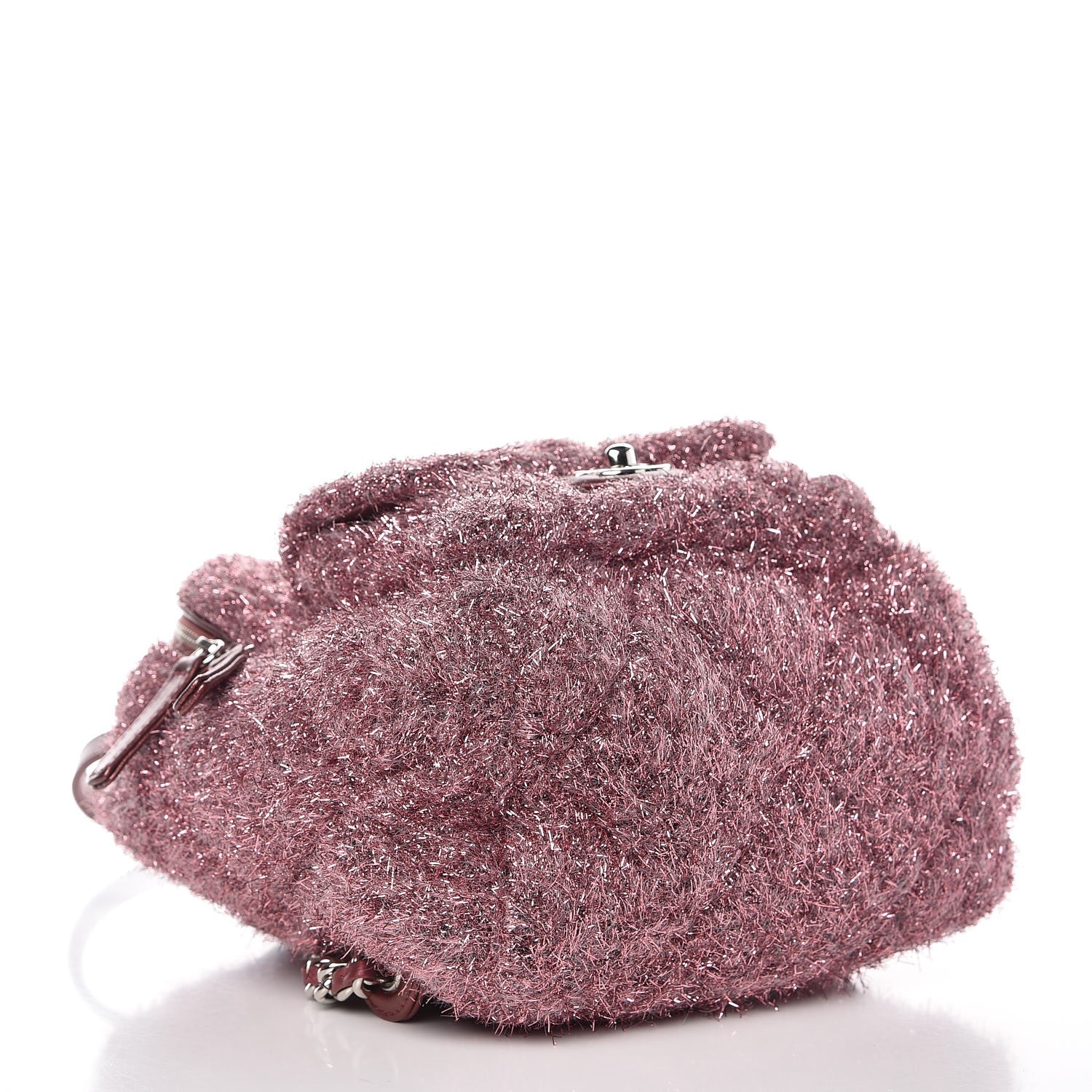 Chanel Lurex Knit Mini Pluto Glitter Backpack Pink 4 of 8