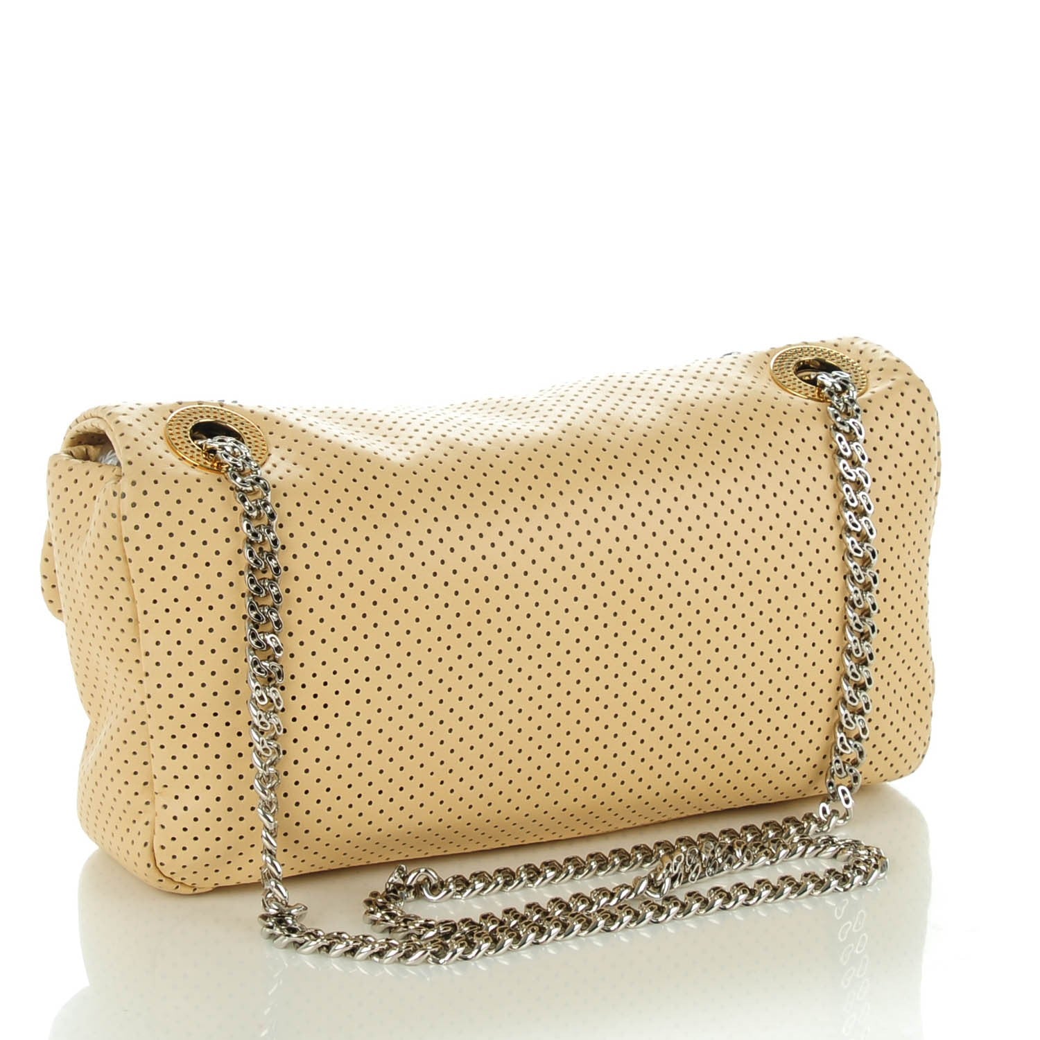 Chanel Lambskin Perforated Drill Flap Beige 3 of 7