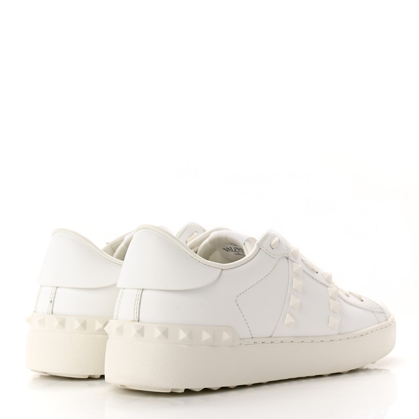 Calfskin Rockstud Untitled Open Sneakers 37 White