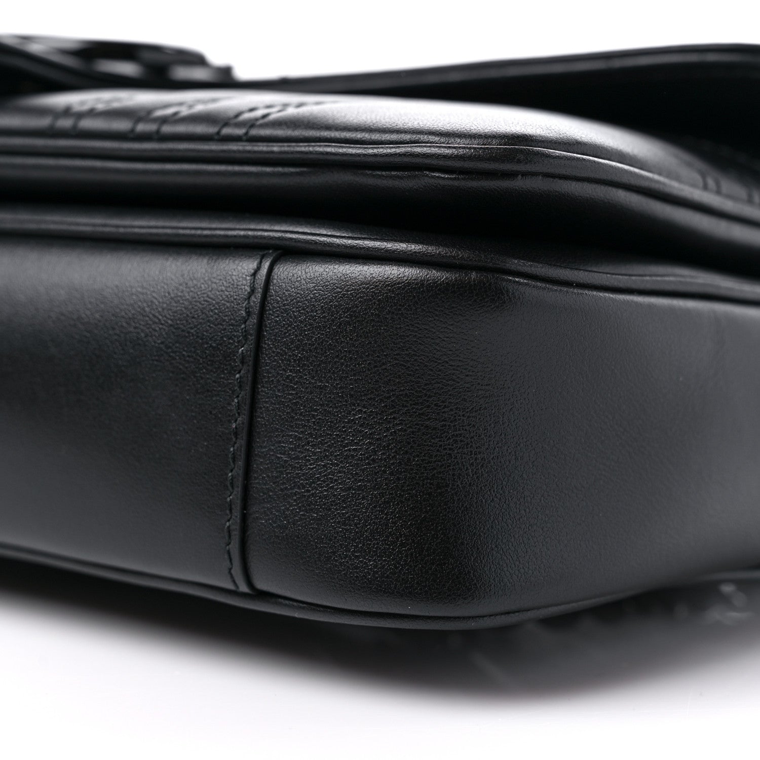 Gucci Calfskin Matelasse Monochrome GG Marmont Crossbody Shoulder Bag Black 8 of 8