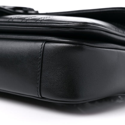 Gucci Calfskin Matelasse Monochrome GG Marmont Crossbody Shoulder Bag Black 8 of 8