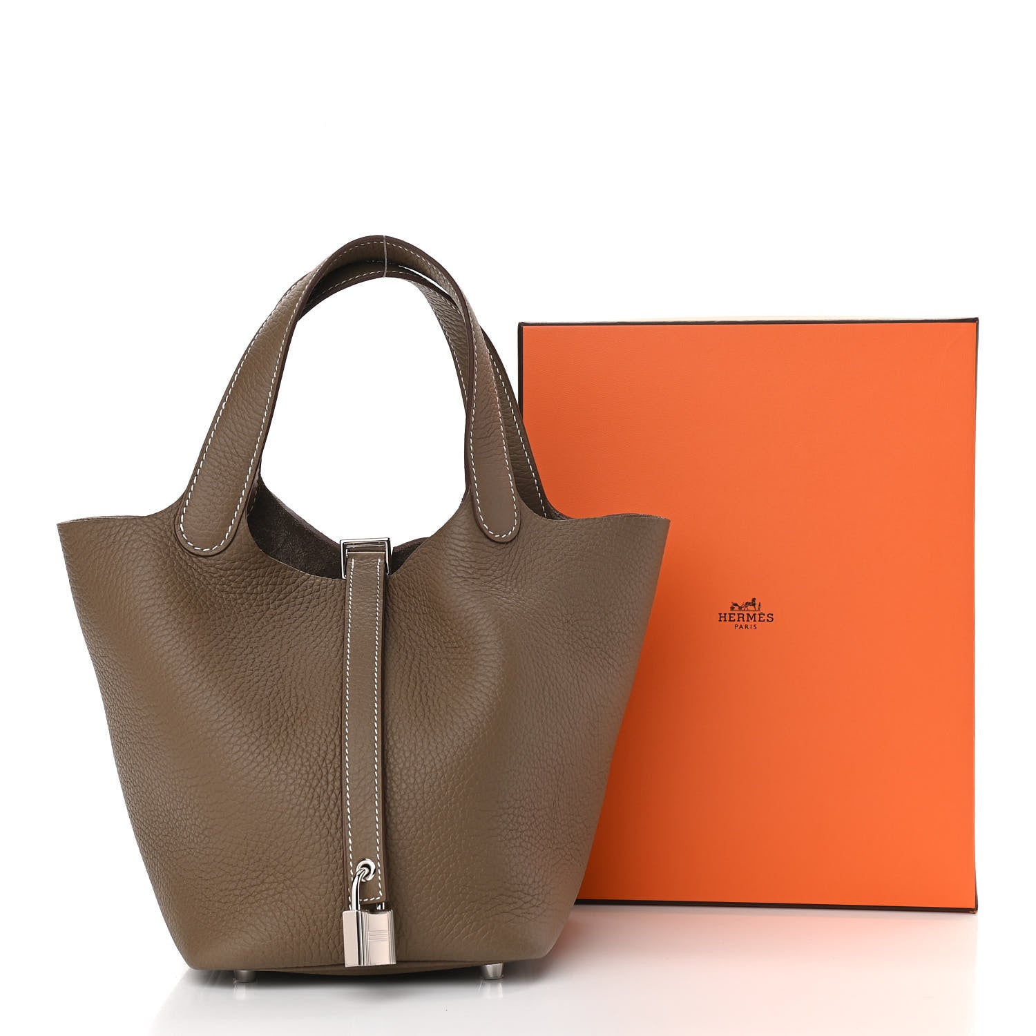 Hermes Taurillon Clemence Picotin Lock 18 PM Etoupe 11 of 11