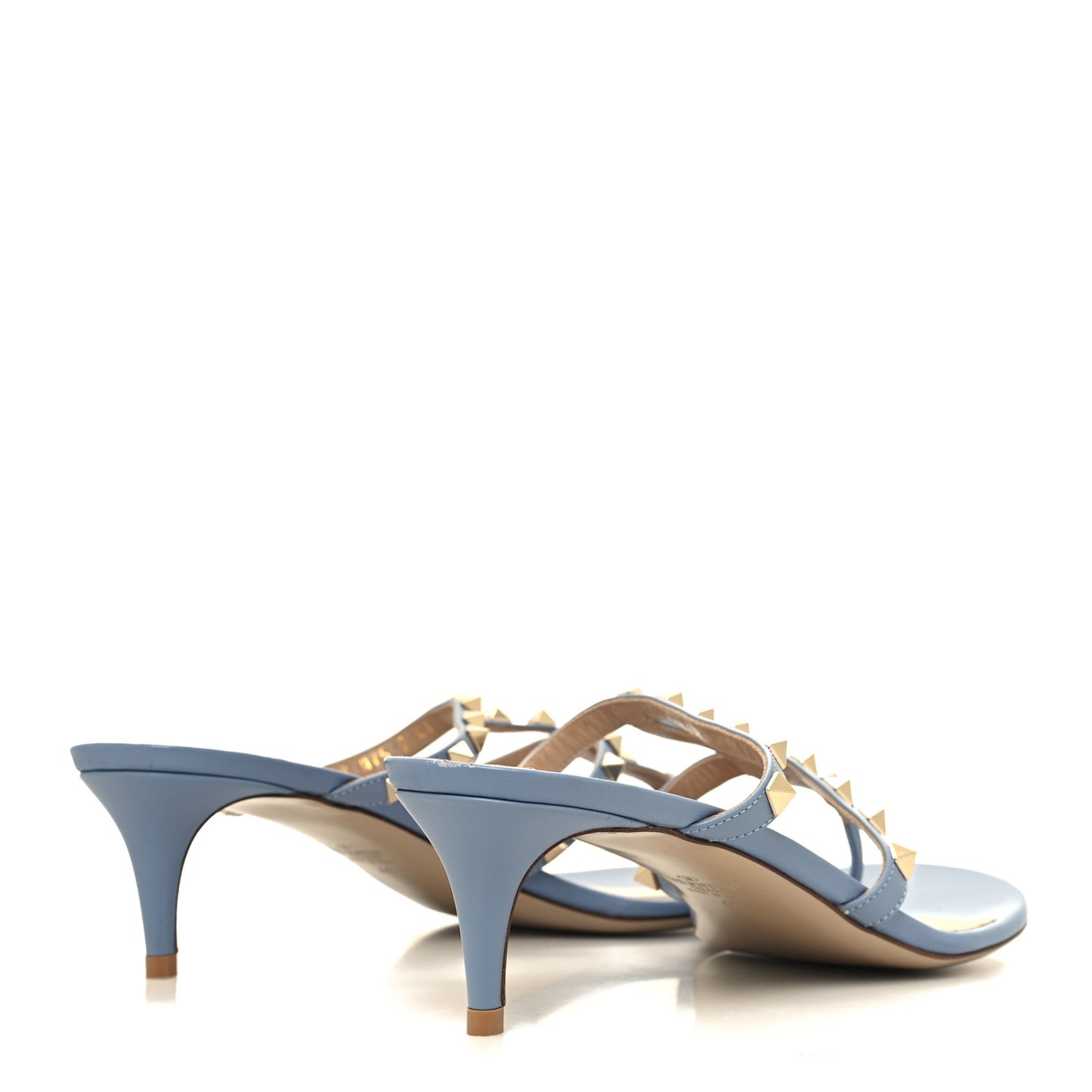 Calfskin Rockstud 50mm Flip Flop Thong Sandals 41 Niagara
