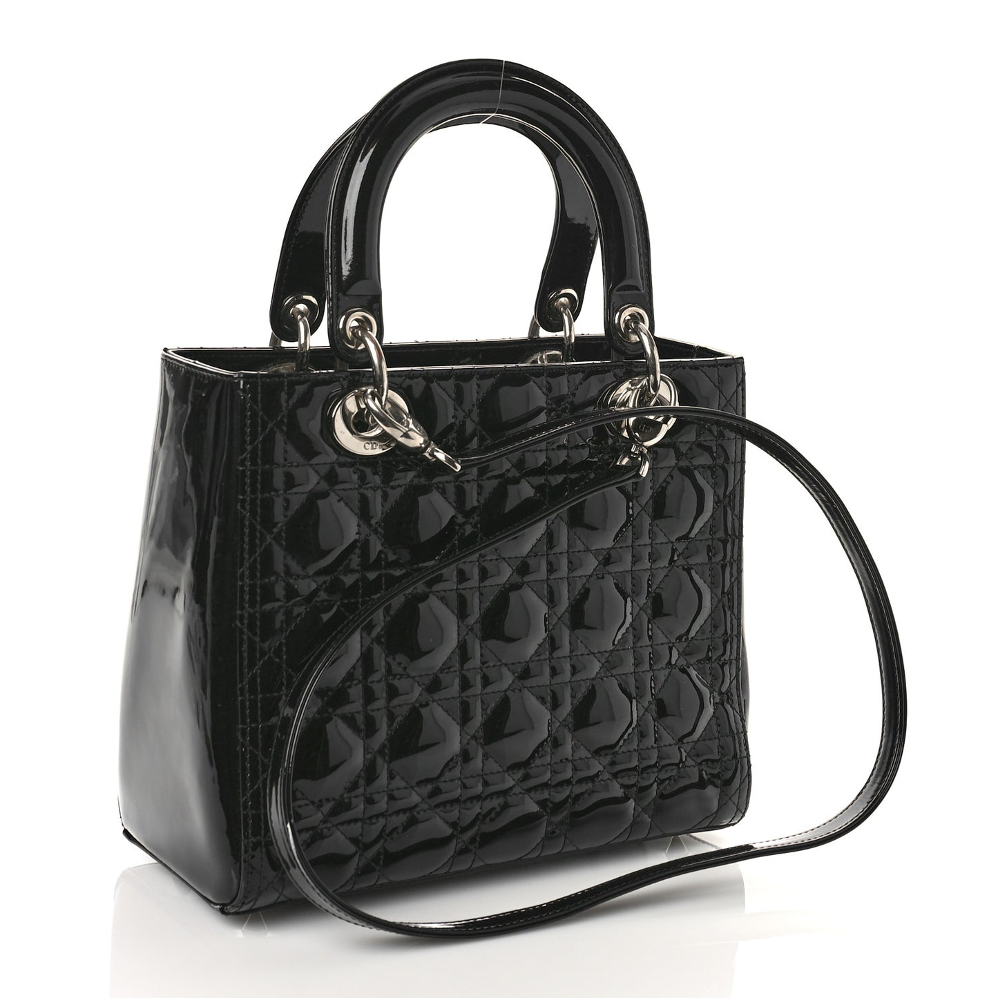 Patent Cannage Medium Lady Dior Black