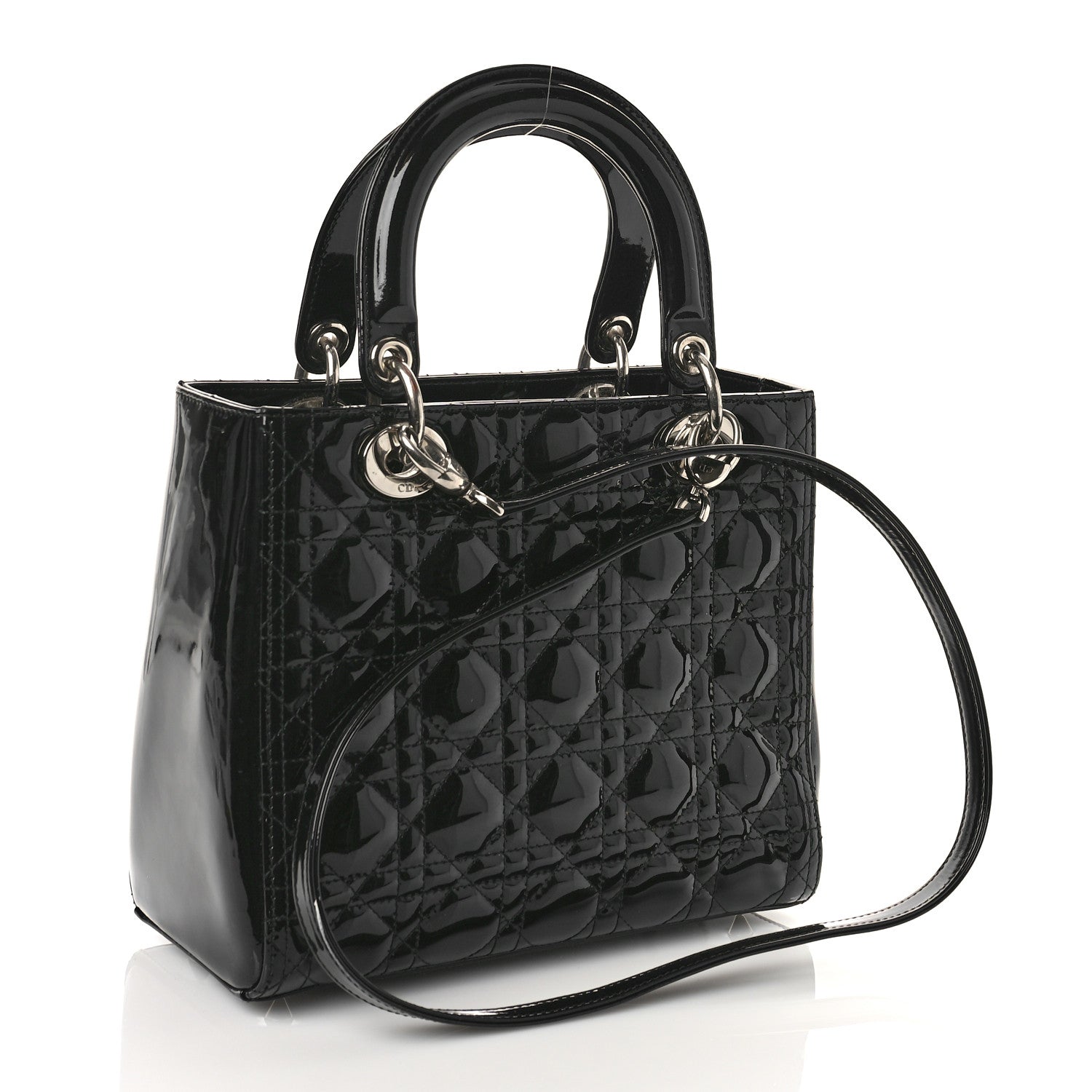 Christian Dior Patent Cannage Medium Lady Dior Black 3 of 9