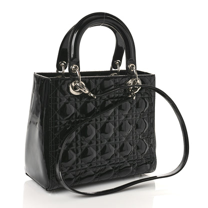 Christian Dior Patent Cannage Medium Lady Dior Black 3 of 9