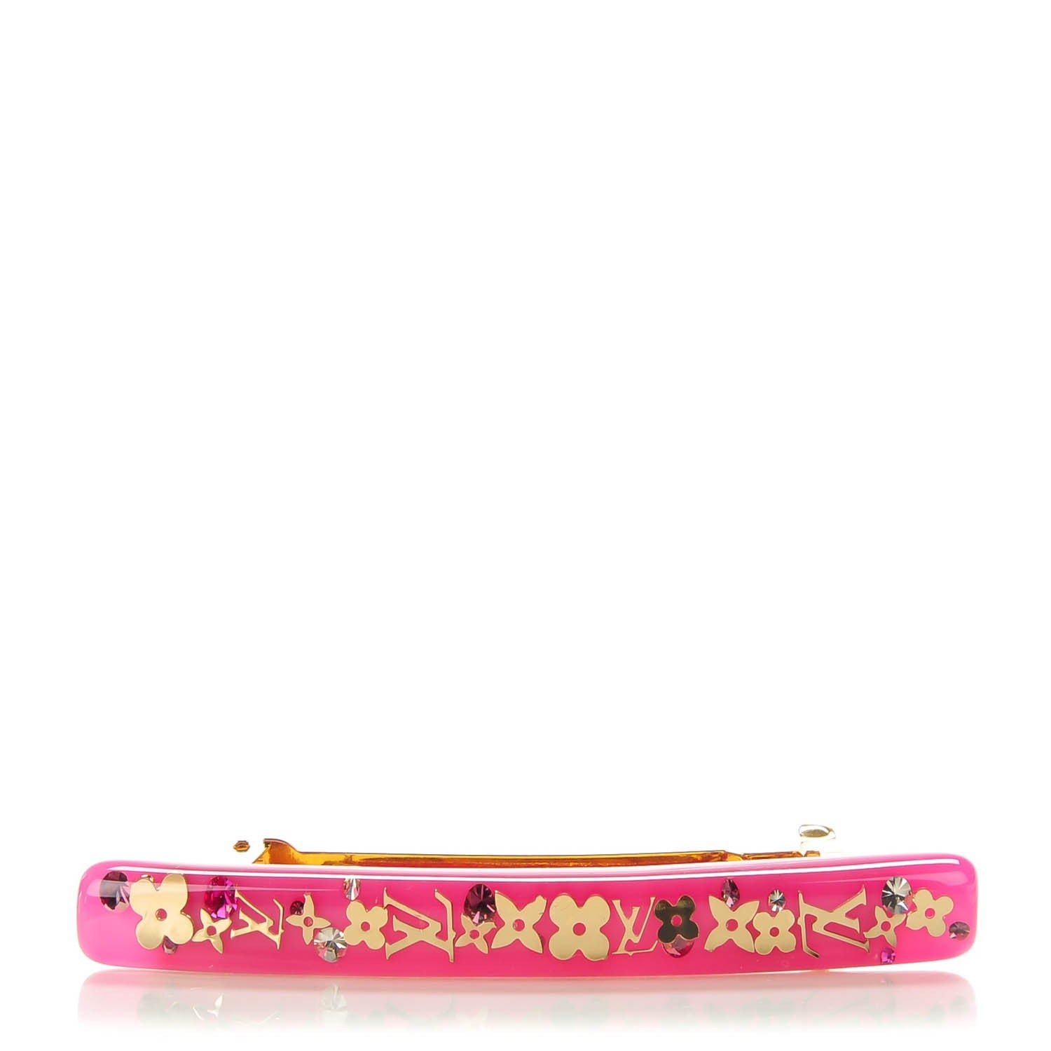 Louis Vuitton Resin Swarovski Inclusion Barrette PM Rose Pop 1 of 4