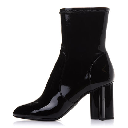 Louis Vuitton Patent Silhouette Ankle Boots 38.5 Black 1 of 11