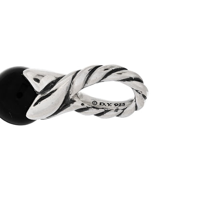 David Yurman Sterling Silver Diamond Black Onyx Starburst Bead Bracelet 3 of 3