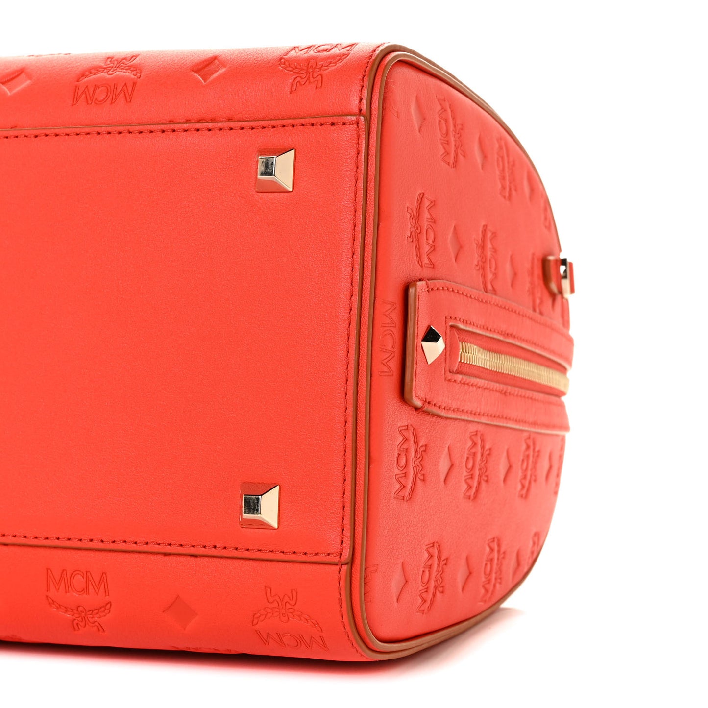 Calfskin Monogram Essential Boston Bag Red