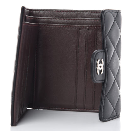 Chanel Lambskin Quilted Small Compact Wallet Black 5 of 8