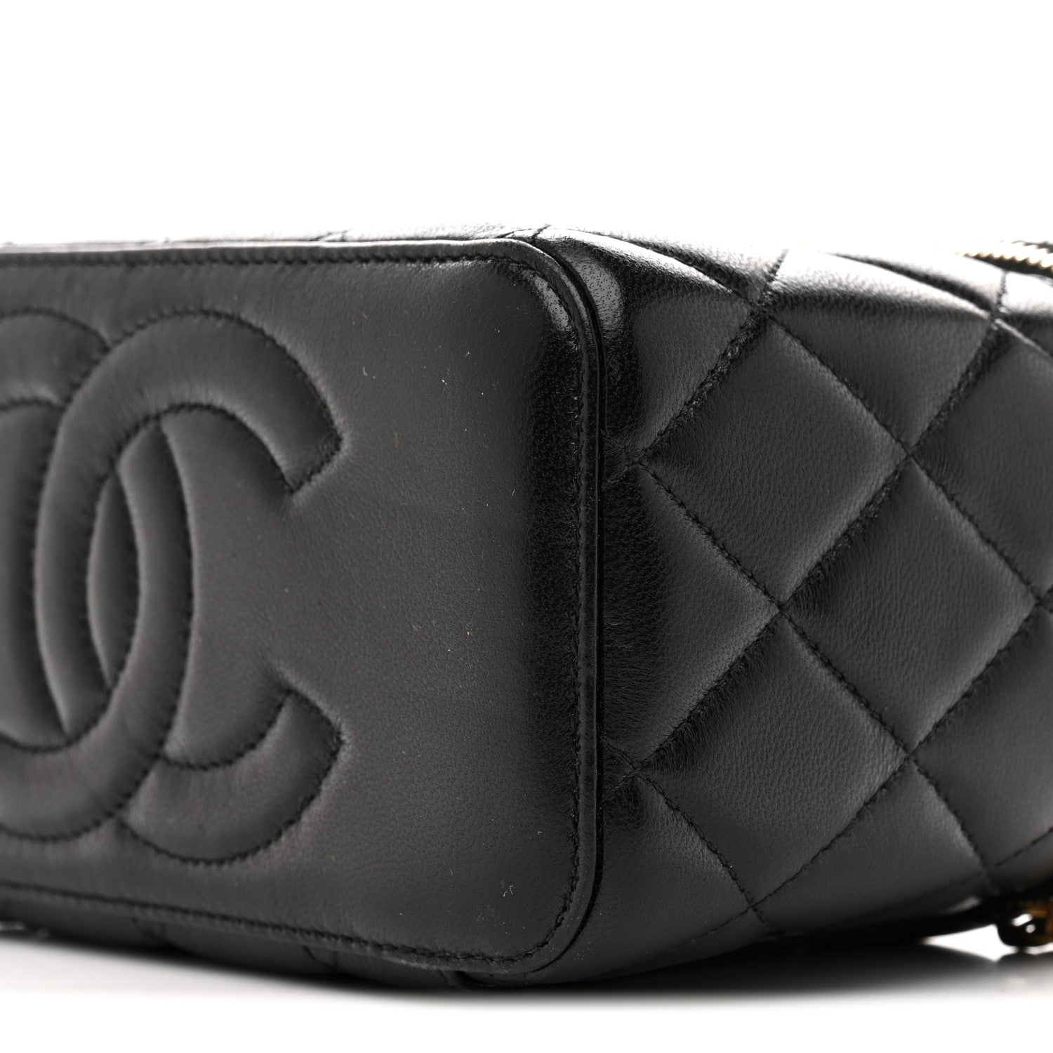Chanel Lambskin Quilted Small CC Vanity Case Black 10 of 14