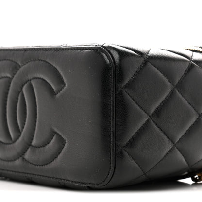 Chanel Lambskin Quilted Small CC Vanity Case Black 10 of 14