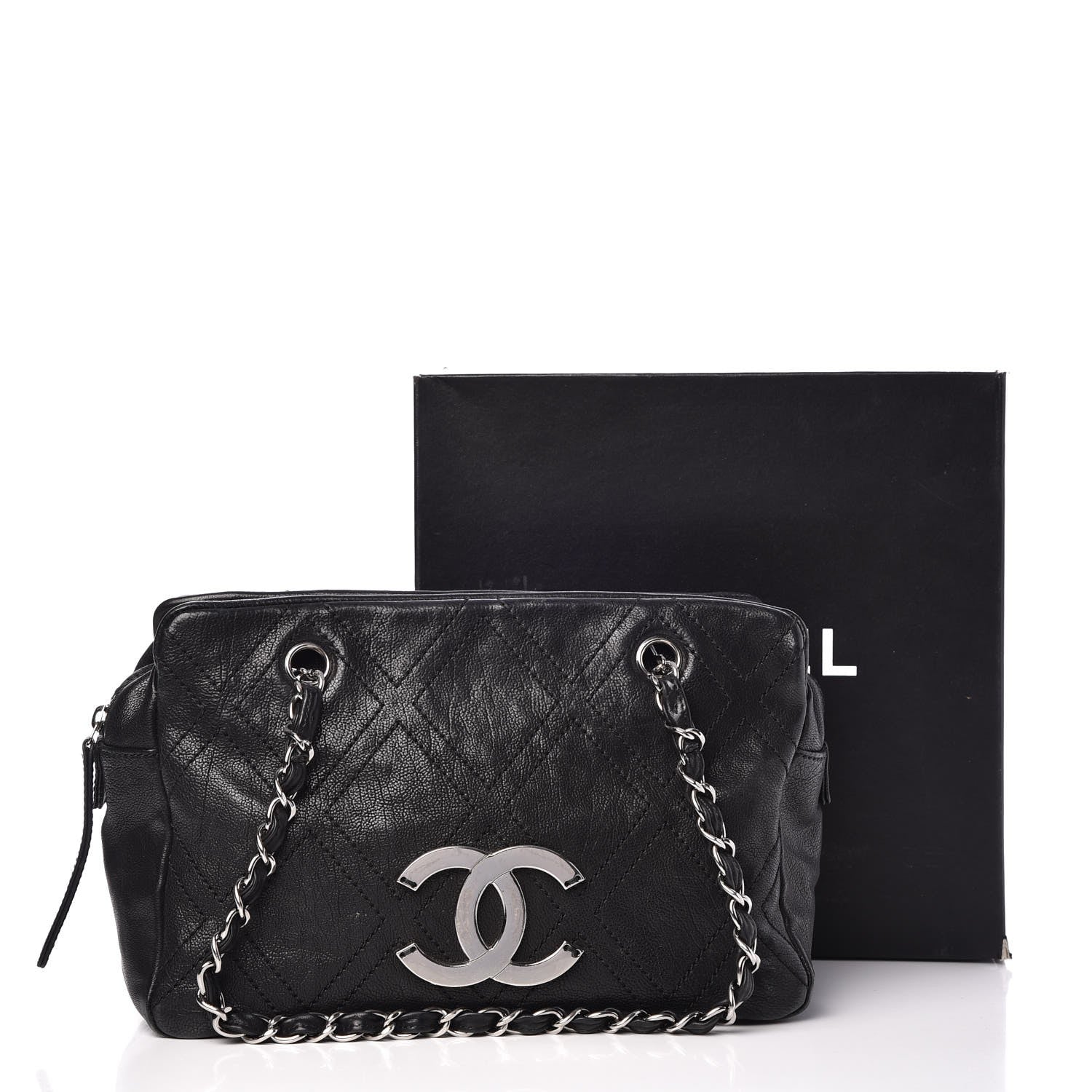 Chanel Calfskin Small Diamond Stitch Tote Black 13 of 13