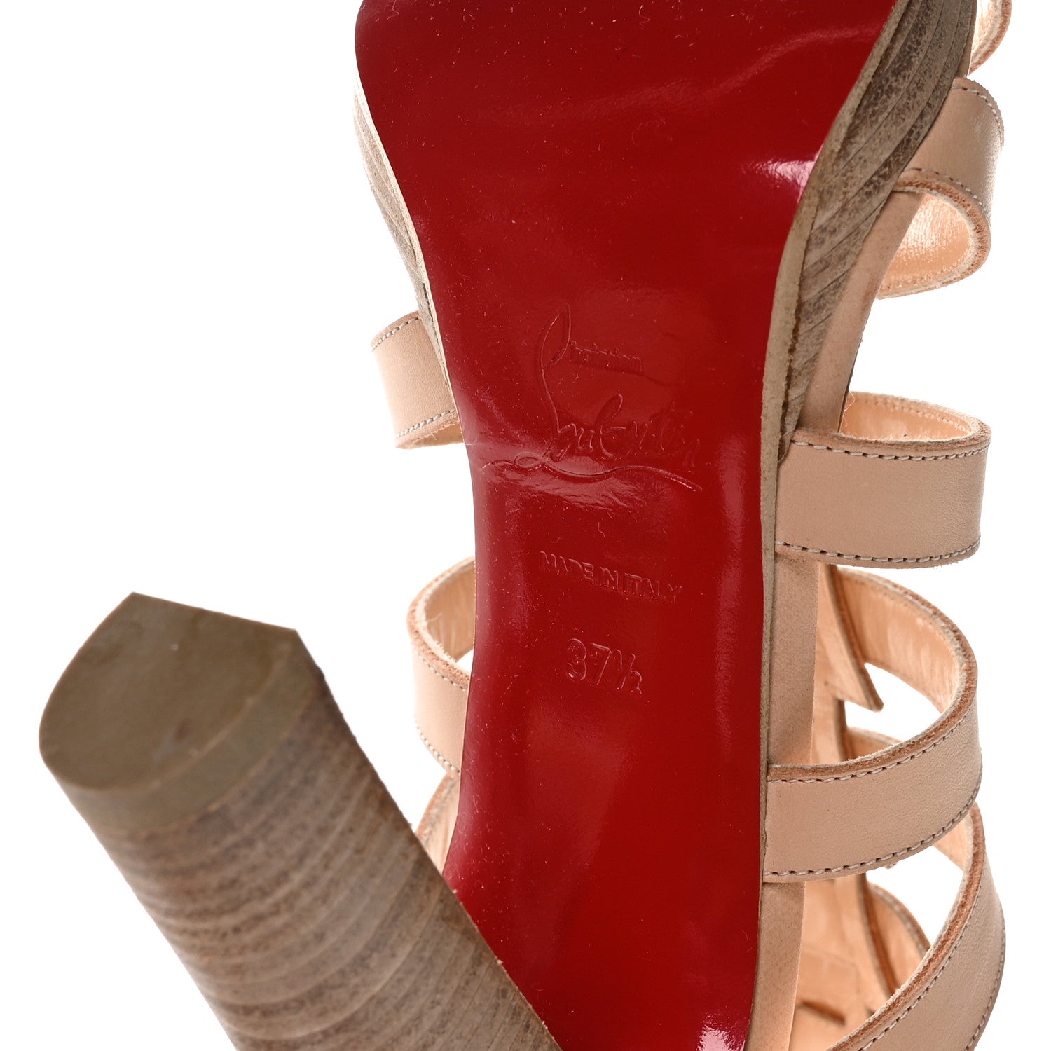 Christian Louboutin Calfskin Neronna 120 Pumps 37.5 Natural 7 of 10