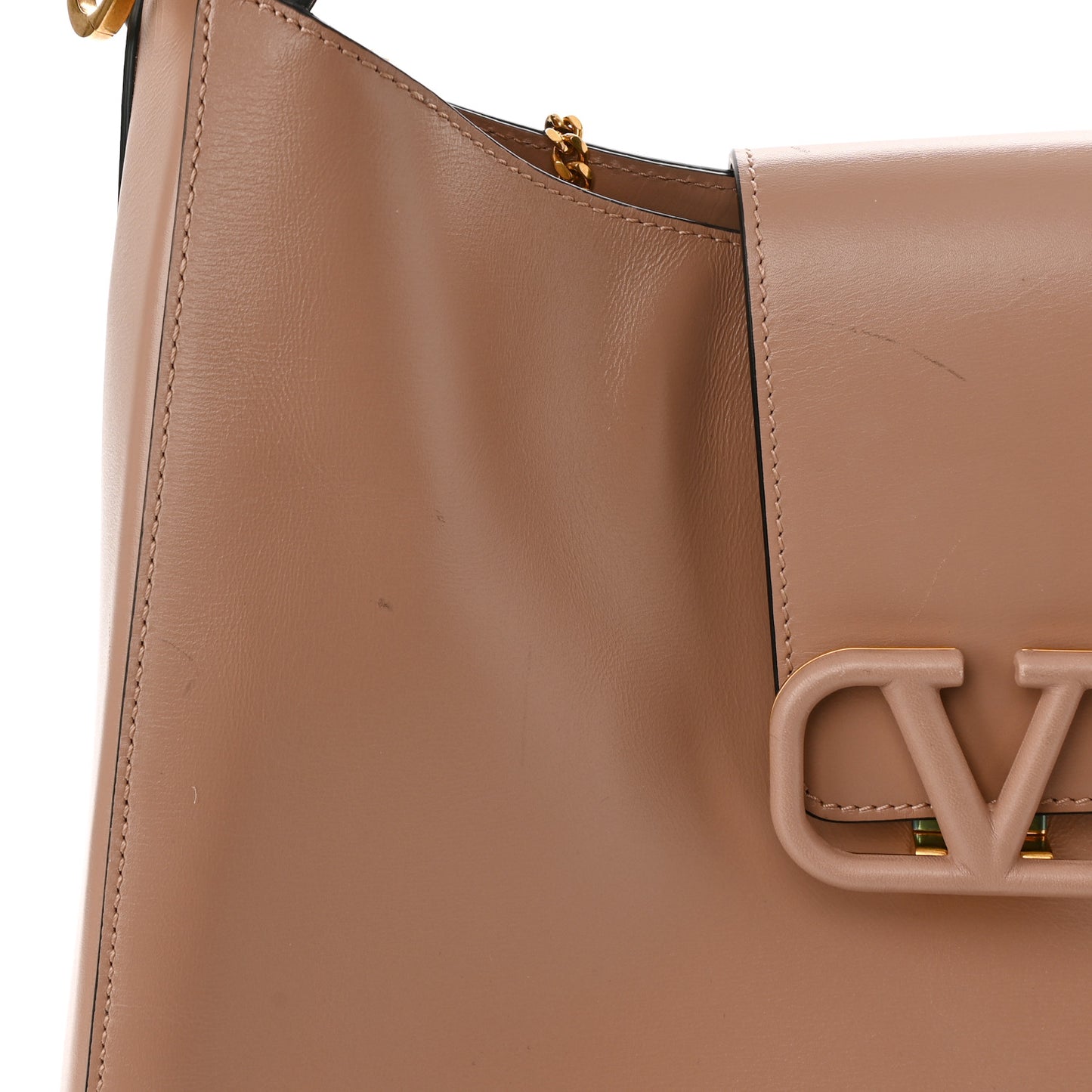 Smooth Calfskin VSling Hobo Bag Camel Rose