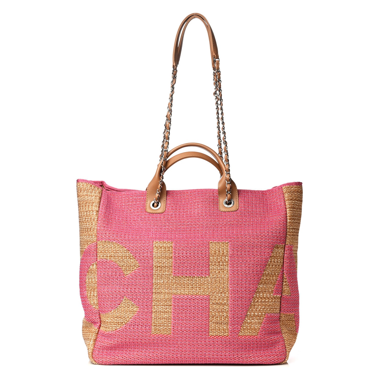 Chanel Mixed Fibers Large Shopping Bag Pink Beige 1 of 5