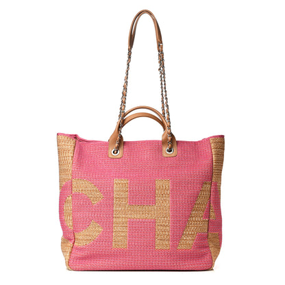 Chanel Mixed Fibers Large Shopping Bag Pink Beige 1 of 5