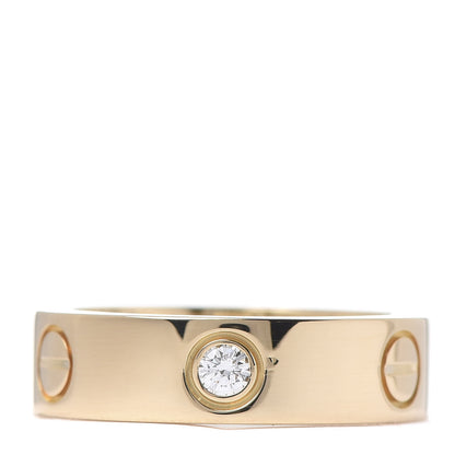 Cartier 18K Yellow Gold 3 Diamond 5.5mm LOVE Ring 55 7.25 1 of 4
