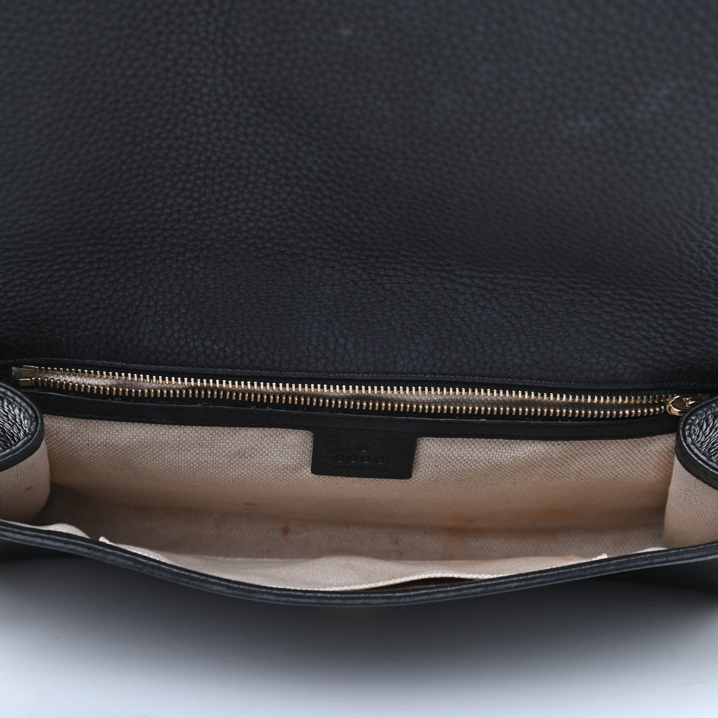 Pebbled Calfskin Medium Soho Clutch Black