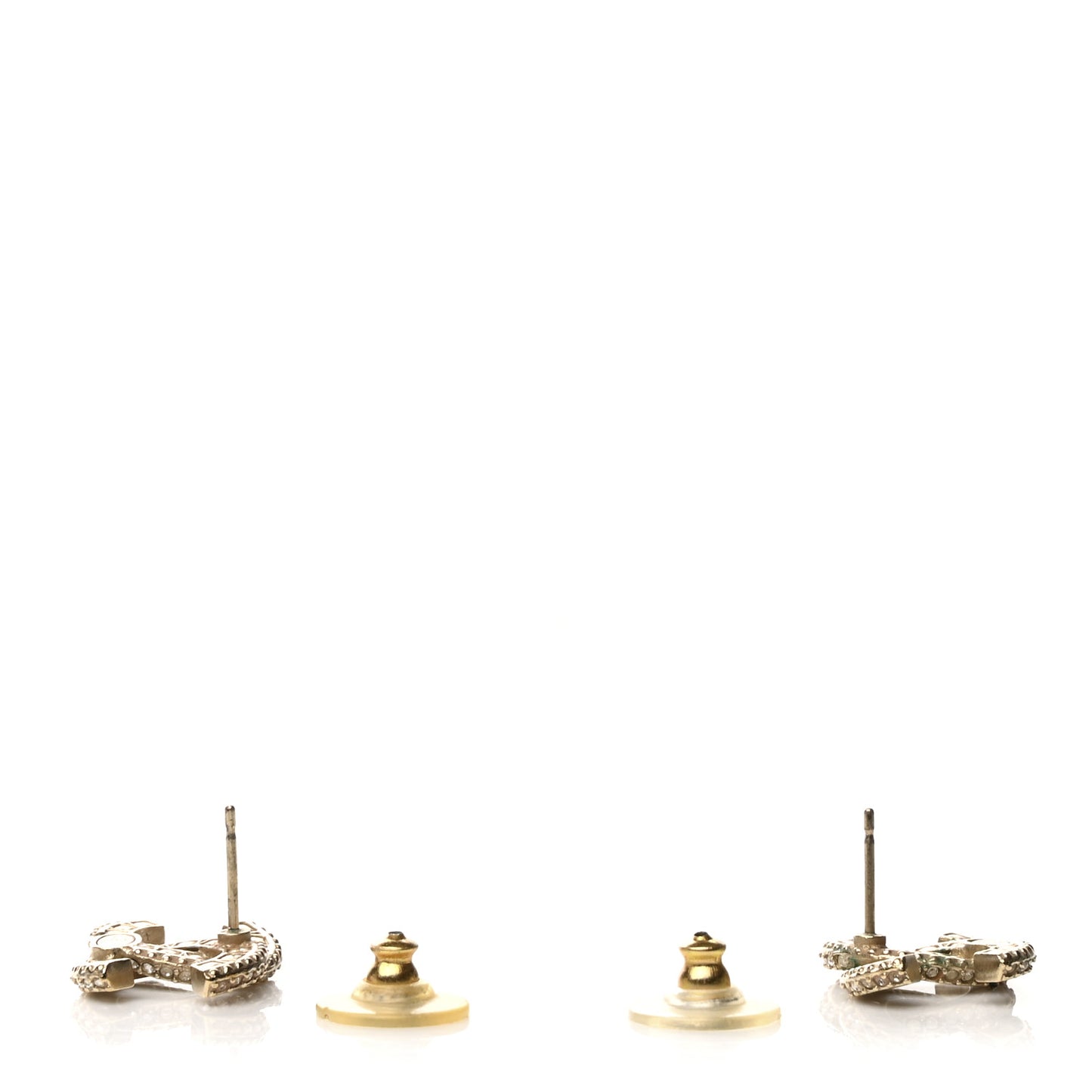 Crystal Timeless CC Earrings Light Gold
