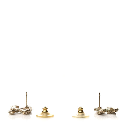 Chanel Crystal Timeless CC Earrings Light Gold 3 of 6