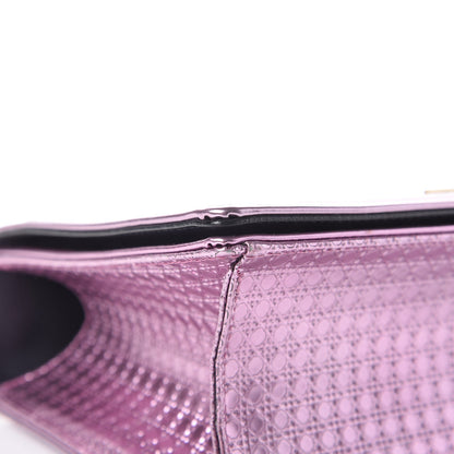 Christian Dior Metallic Patent Micro-Cannage Medium Diorama Flap Bag Pink 8 of 10