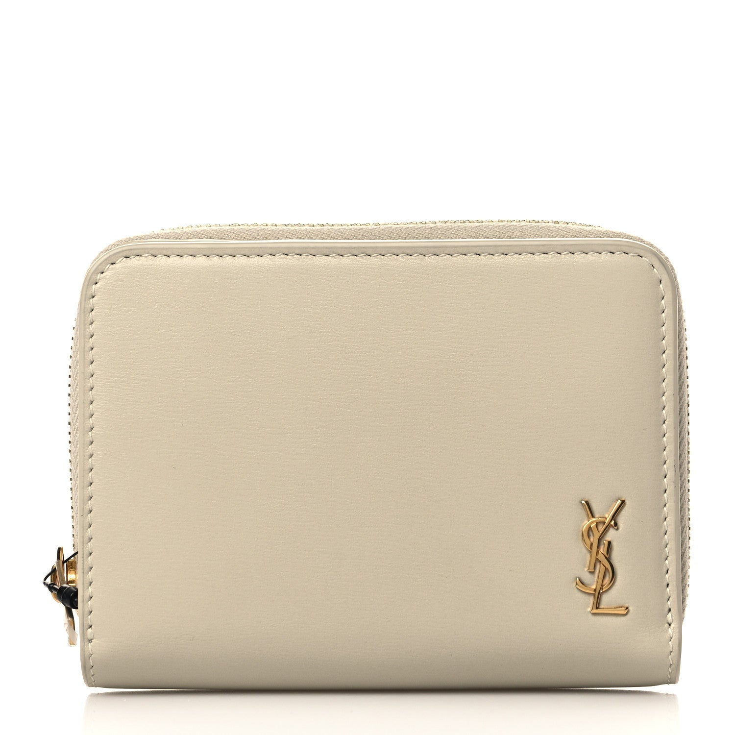 Saint Laurent Calfskin Compact Zip Around Wallet Crema Soft 1 of 6