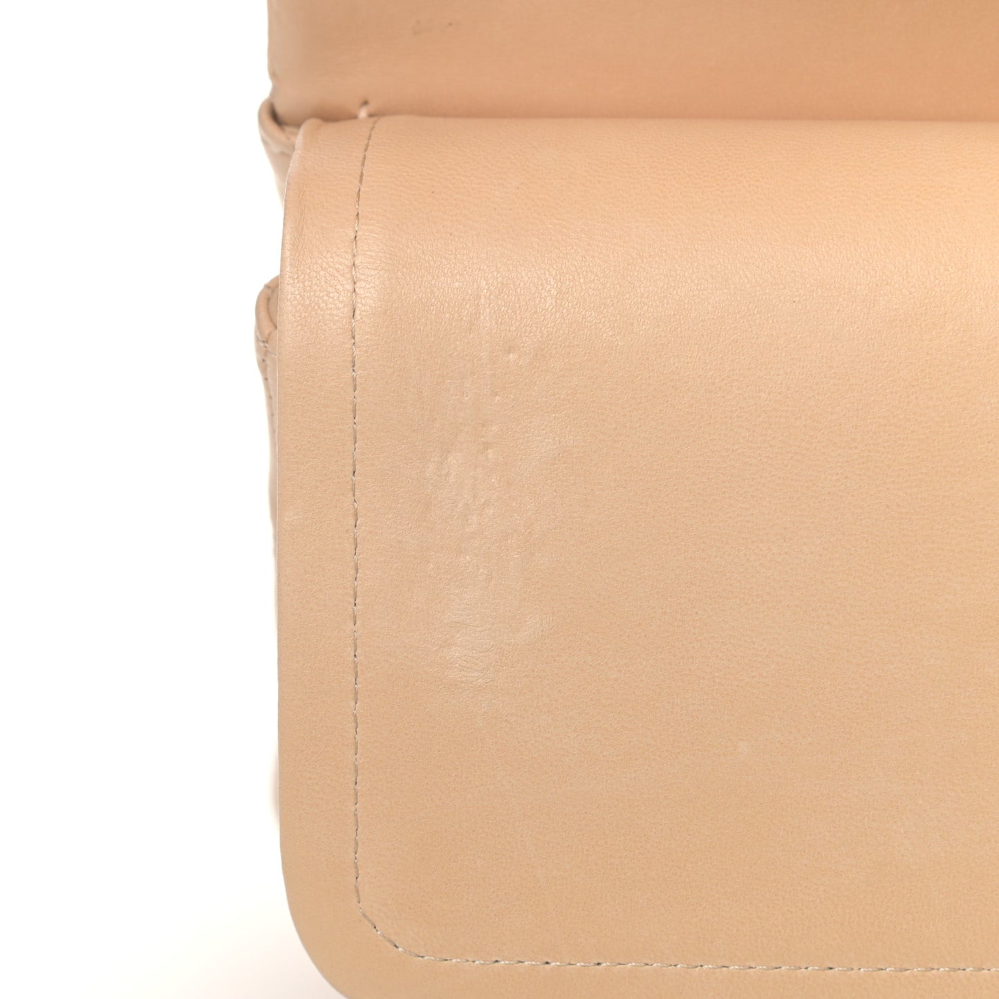 Lambskin Quilted Jumbo Double Flap Beige Clair