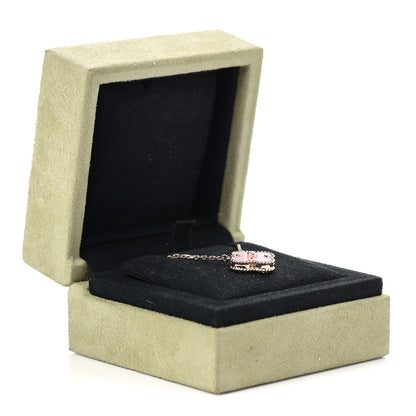 Van Cleef & Arpels 18K Rose Gold Diamond Pink Porcelain Vintage Alhambra Pendant Necklace 7 of 7