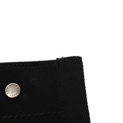 Saint Laurent Linen Calfskin Rive Gauche Tote Black 11 of 14