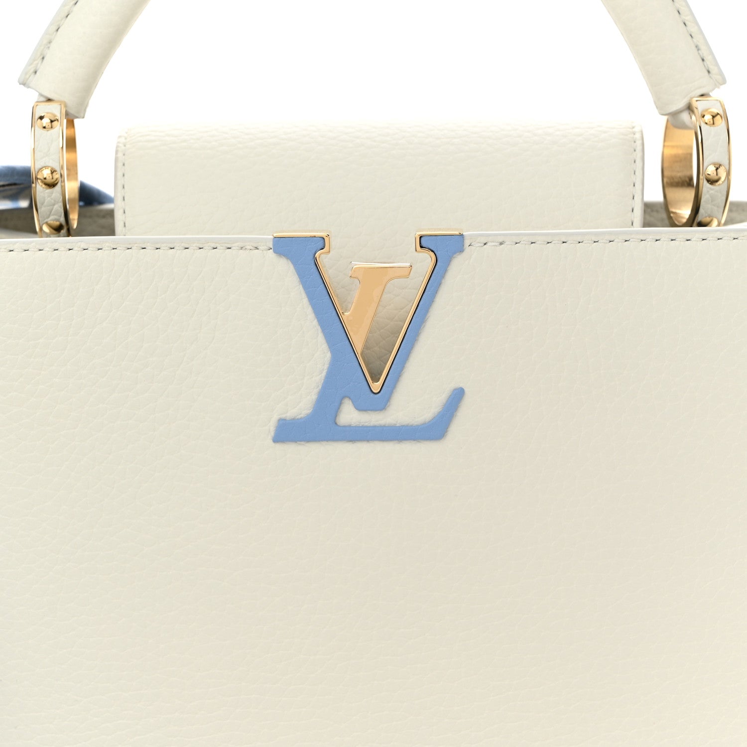 Louis Vuitton Taurillon Tile Capucines BB Snow White Provence Blue 7 of 9