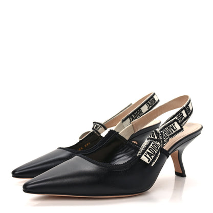 Christian Dior Calfskin Ribbon J'Adior Slingback 65mm Pumps 38.5 Black 3 of 9