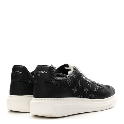 Louis Vuitton Denim Calfskin Mens Beverly Hills Sneakers 8.5 Black 5 of 9
