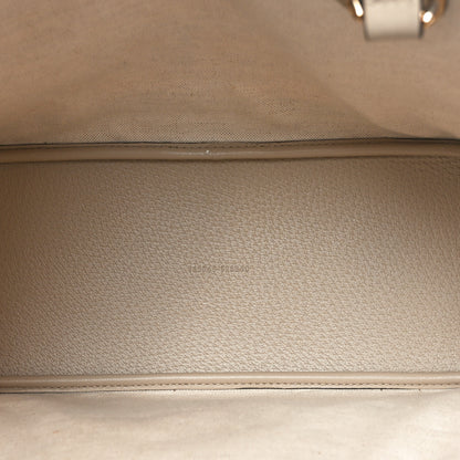 Gucci GG Supreme Monogram Textured Dollar Calfskin Small Ophidia Shoulder Tote Bag Beige Mystic White Oatmeal 5 of 10