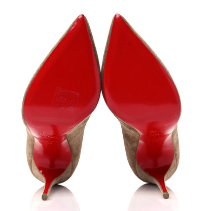 Christian Louboutin Suede Pigalle Follies 100 Pumps 36 Fennec 6 of 8