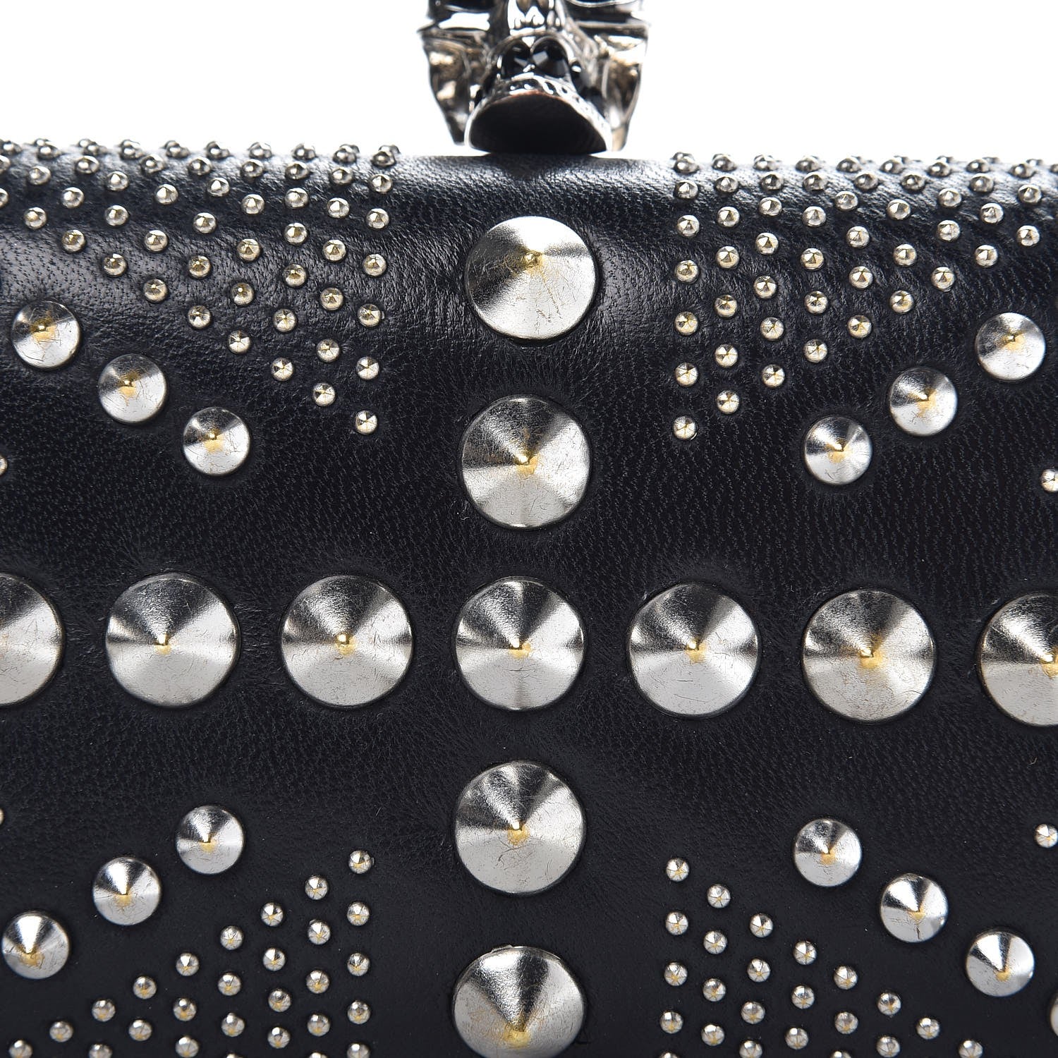 Alexander McQueen Nappa Studded Britannia Skull Box Clutch Black 8 of 9