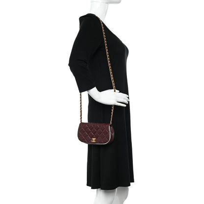 Chanel Calfskin Quilted Coco Mail Clutch With Chain Burgundy 2 of 11