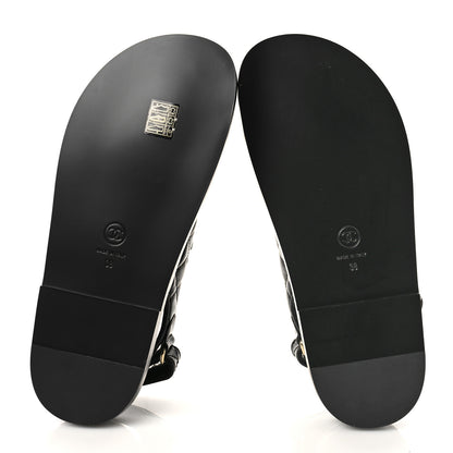Chanel Lambskin Velcro Dad Sandals 38 Black 6 of 9