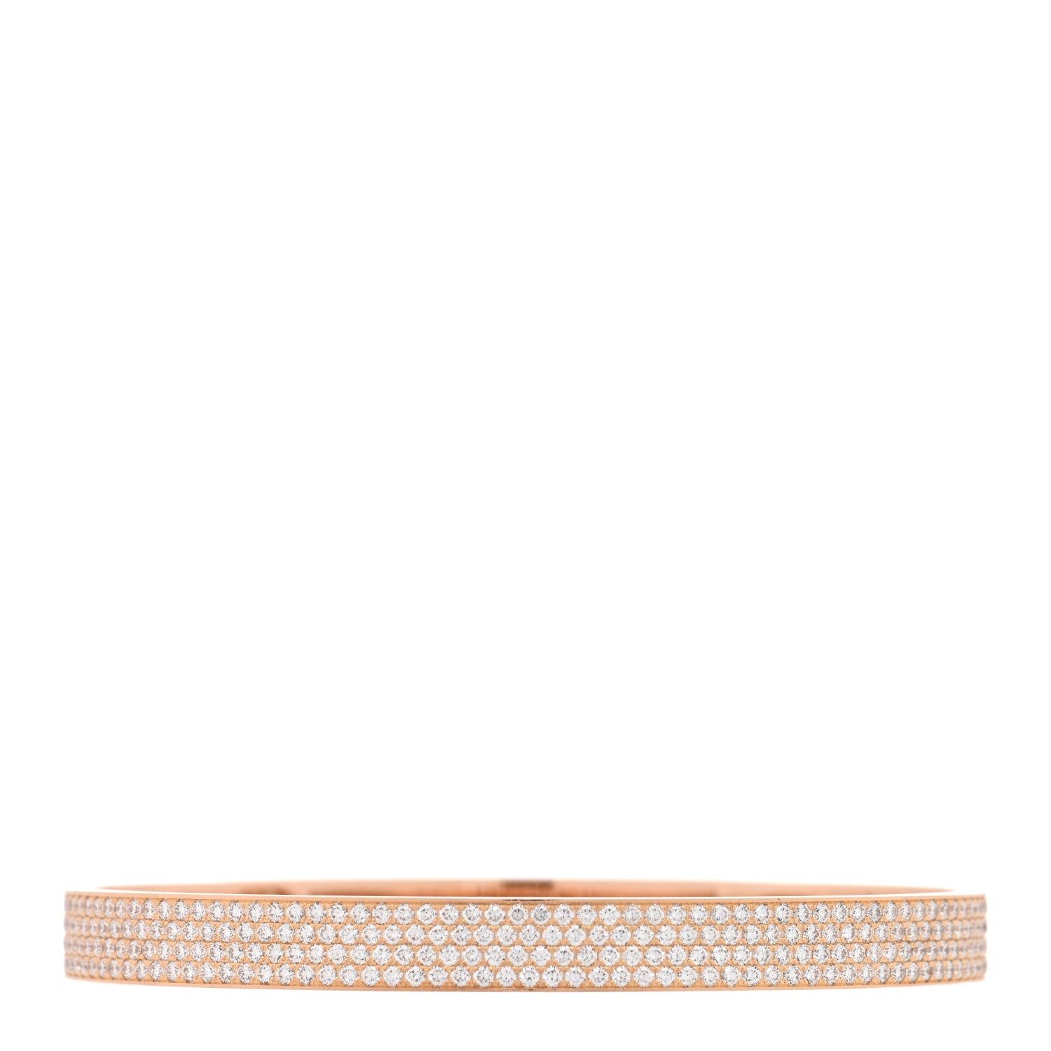 Hermes 18K Rose Gold Diamond PM Collier De Chien Full Pave Bracelet SH 2 of 4