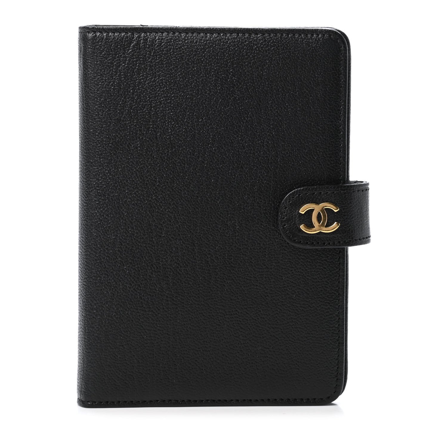 Goatskin Small Ring Agenda Planner Black