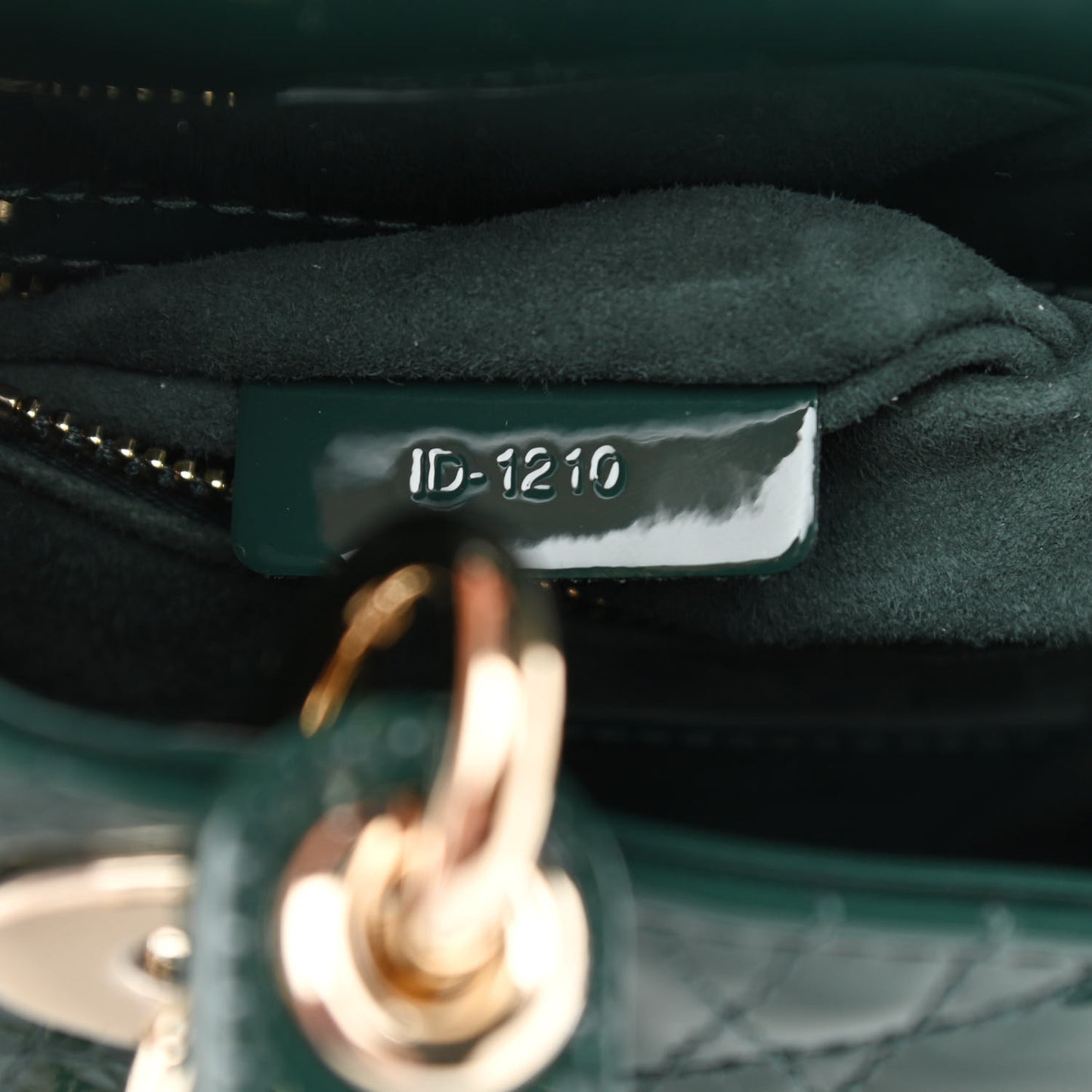 Patent Cannage Mini Lady Dior Pine Green