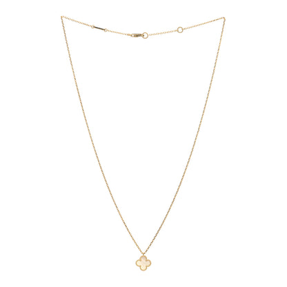 Van Cleef & Arpels 18K Yellow Gold Mother of Pearl Sweet Alhambra Pendant Necklace 3 of 5