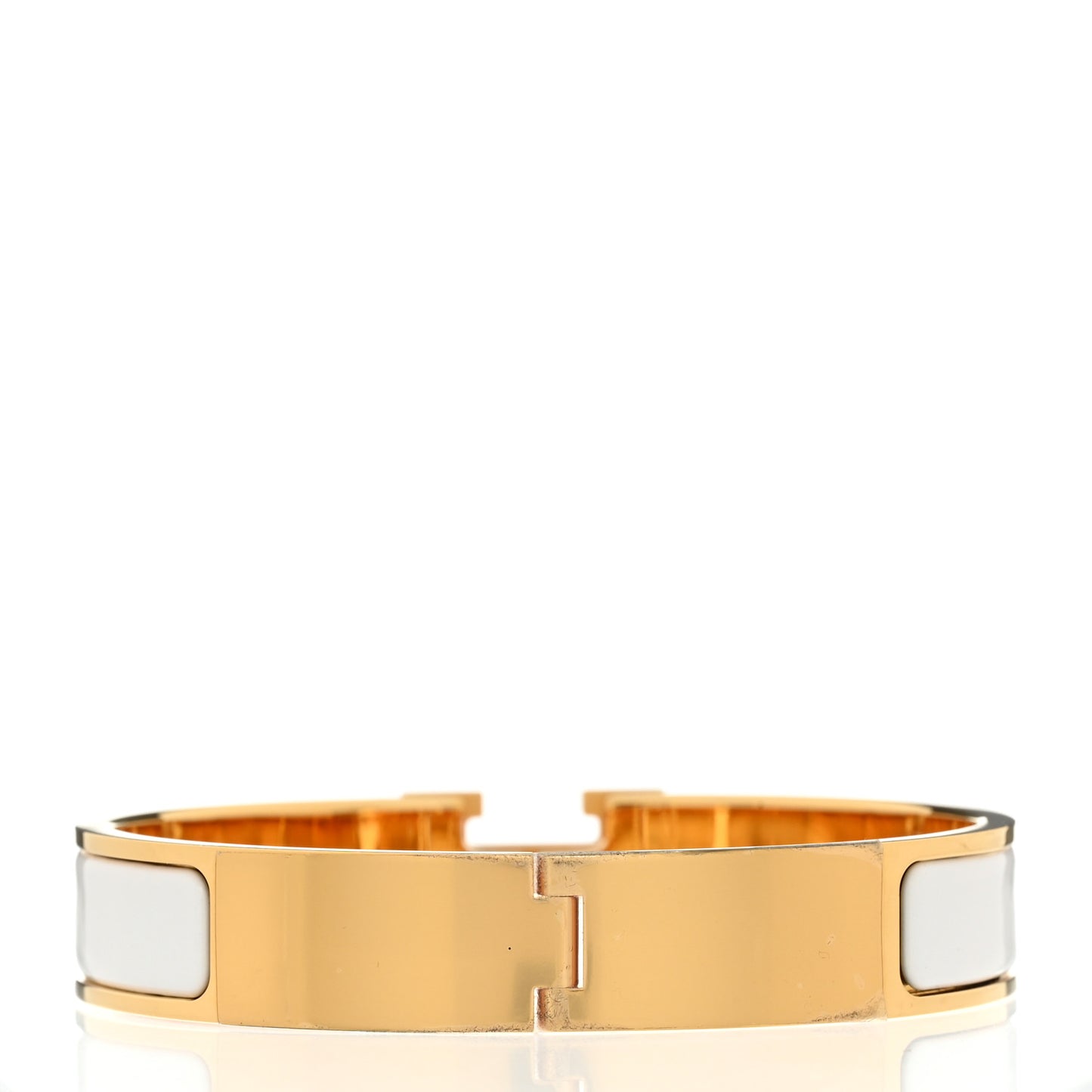 Enamel Narrow Clic Clac H Bracelet GM White