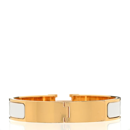 Hermes Enamel Narrow Clic Clac H Bracelet GM White 3 of 4