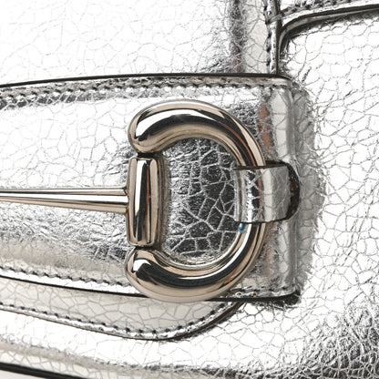Gucci Metallic Demetra Small Horsebit 1955 Asymmetric Shoulder Bag Silver 11 of 12