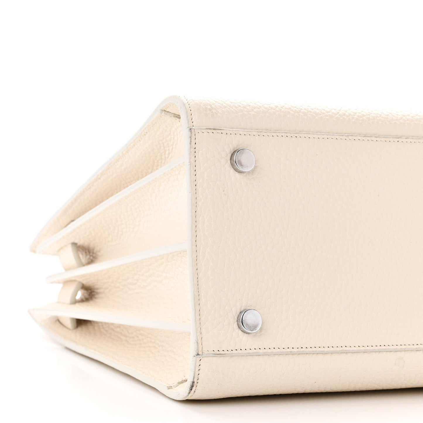 Grained Calfskin Small Sac De Jour Dove White