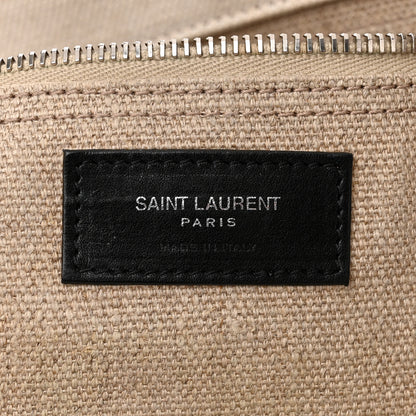Saint Laurent Linen Calfskin Small Rive Gauche Tote Greggio Natural 6 of 13
