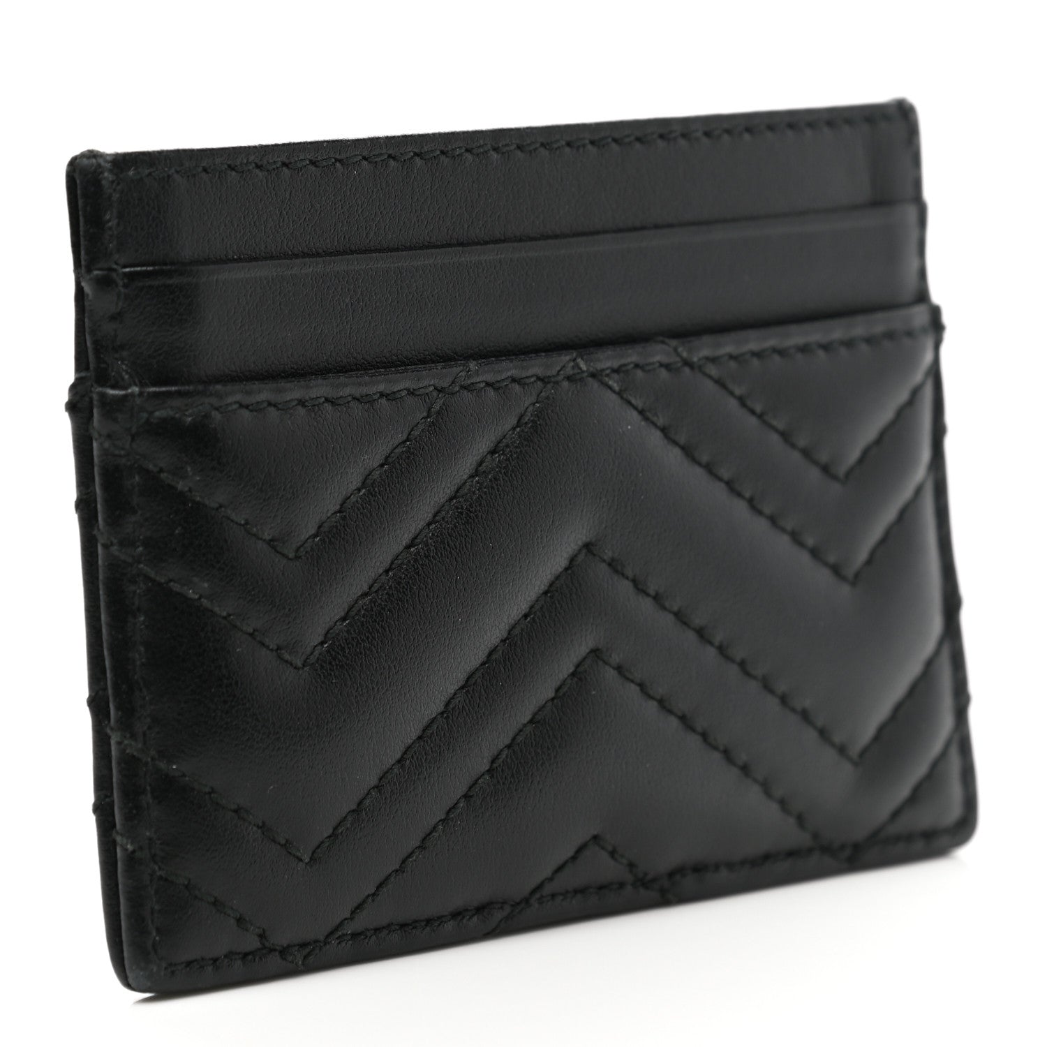 Gucci Calfskin Matelasse GG Marmont Card Holder Black 3 of 6