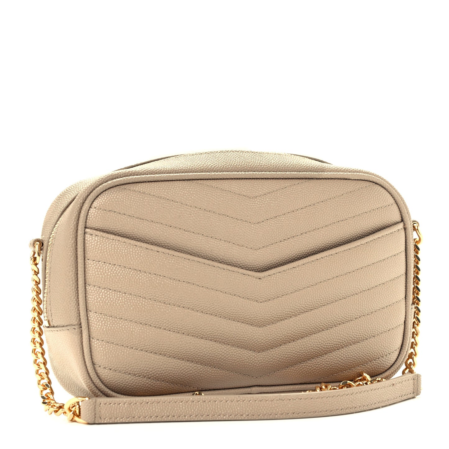 Grain De Poudre Matelasse Monogram Mini Lou Camera Bag Dark Beige